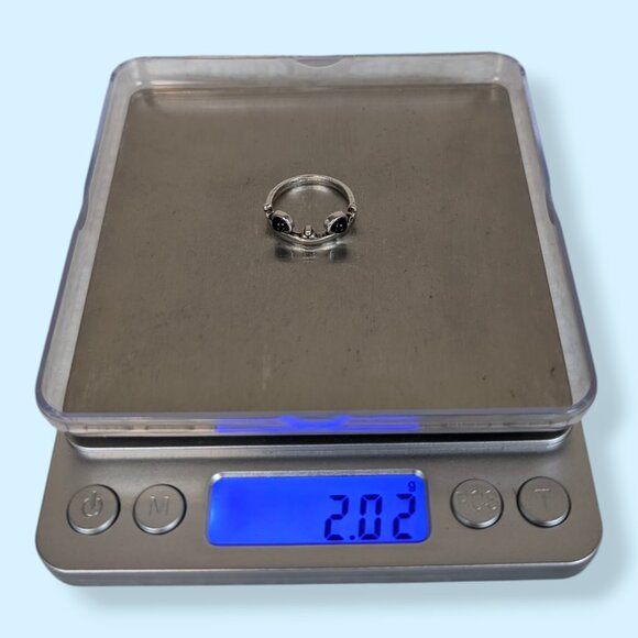 (3/$20) Black Cabochon & Dot Band Ring - Picture 5 of 6